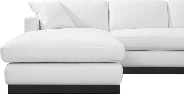 Johanna White Linen Textured Fabric 3-Piece Sectional 689White-Sectional Meridian Furniture