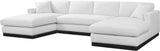 Johanna White Linen Textured Fabric 3-Piece Sectional 689White-Sectional Meridian Furniture