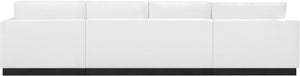 Johanna White Linen Textured Fabric 3-Piece Sectional 689White-Sectional Meridian Furniture