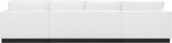 Johanna White Linen Textured Fabric 3-Piece Sectional 689White-Sectional Meridian Furniture