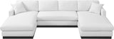 Johanna White Linen Textured Fabric 3-Piece Sectional 689White-Sectional Meridian Furniture