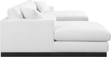 Johanna White Linen Textured Fabric 3-Piece Sectional 689White-Sectional Meridian Furniture