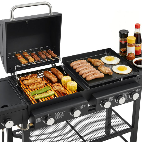 English Elm All-in-one Propane Grill Griddle Combo 745 Sq in 56000 Btu Backyard Cooker W1820P361752