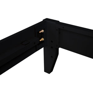 English Elm Ridgeview Dark Cocoa Queen Storage Panel Bed - Sleek Low-Profile Black Frame, No Box Spring Needed B062S00858