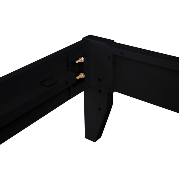 English Elm Ridgeview Dark Cocoa Queen Storage Panel Bed - Sleek Low-Profile Black Frame, No Box Spring Needed B062S00858