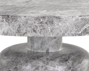 Sunpan Elmira Coffee Table - Elegant Grey Faux Marble Finish, Chic Round Design for Indoor & Outdoor Spaces