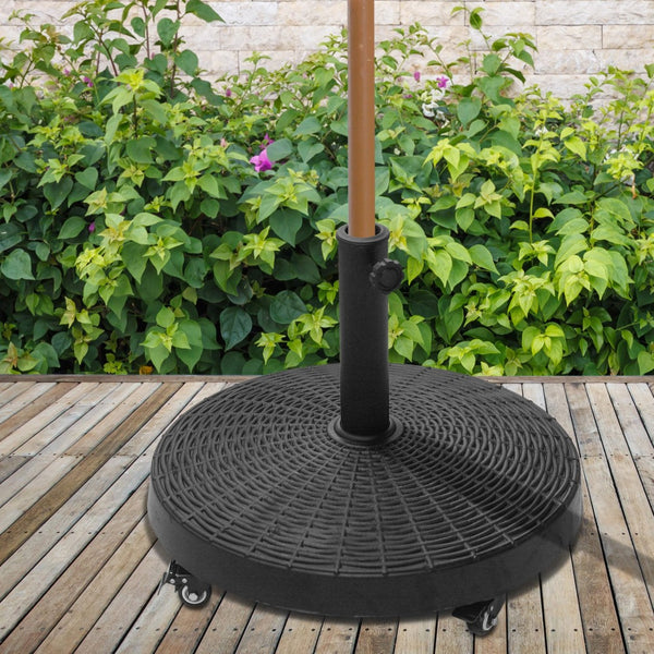 English Elm Outsunny Heavy Duty 50 Lbs. Umbrella Base With Wheels, 20.5" Portable Stand For 1.5"-2" Umbrella Poles W2225P174231-GIGA