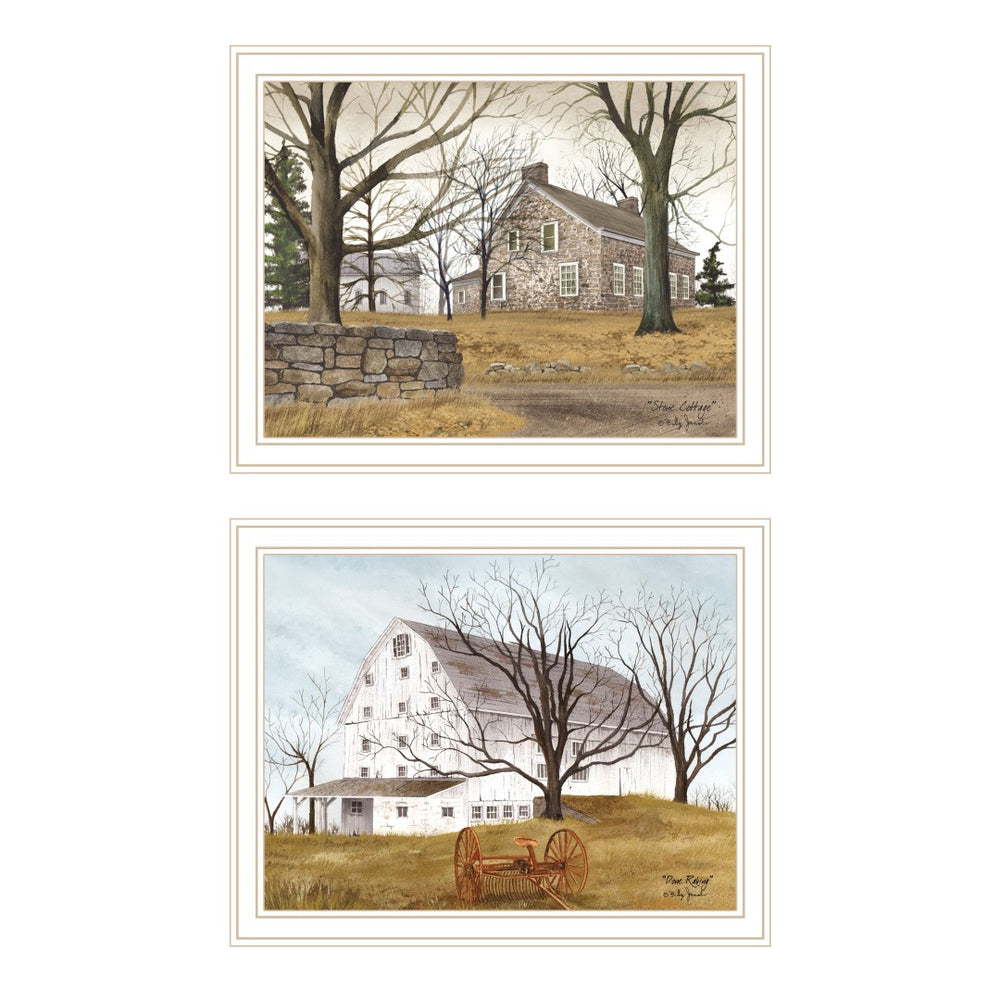 English Elm Trendy Decor 4u Billy Jacobs Farmhouse Wall Art Set Framed Pastoral Prints B067P254095