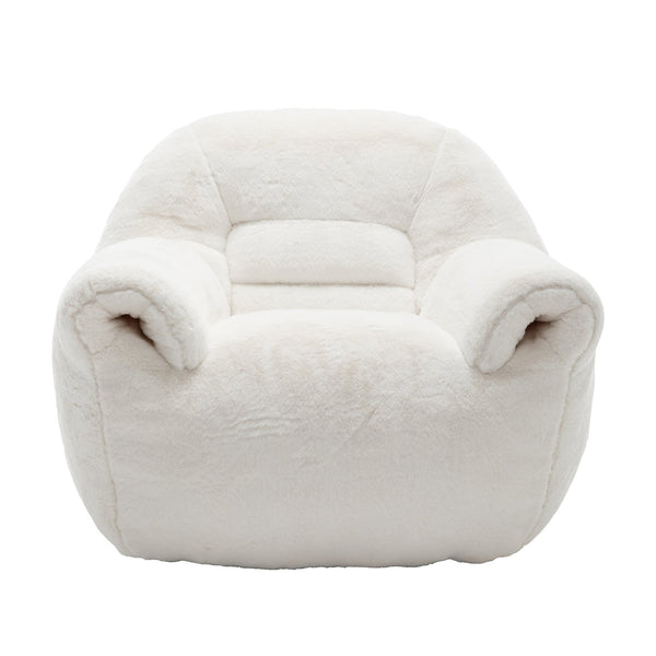 English Elm Bean Bag Chair - Plush Faux Fur Sofa With Back Support, Lightweight & Stylish Seating For All Ages W2200P326887