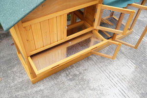 English Elm 45 Inch Solid Wood Outdoor Dog House with Elevated Floor and Waterproof Insulated Roof W1431P388037