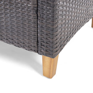 English Elm Christopher Knight Home® - ISLA Teak Chat Set with Acacia Wood Frame, Water-Resistant Cushions, Transitional Wicker Style Lounge 66579.00BRN