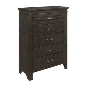 English Elm 1pc Blaire Farm Charcoal Gray Finish 7-Drawer Transitional Dresser with Okume Veneer, Rustic Appeal and Fixed Pulls Charcoal grey 38.75 L x 19.25 W x 51 H B011P220617