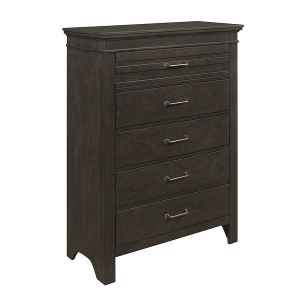 English Elm 1pc Blaire Farm Charcoal Gray Finish 7-Drawer Transitional Dresser with Okume Veneer, Rustic Appeal and Fixed Pulls Charcoal grey 38.75 L x 19.25 W x 51 H B011P220617