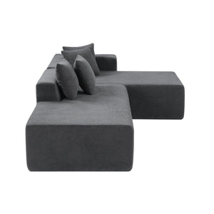 English Elm 101-inch Corduroy L-shaped Sectional Sofa Deep Seat Modular Lounge for Living Room W3480S00003