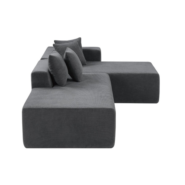 English Elm 101-inch Corduroy L-shaped Sectional Sofa Deep Seat Modular Lounge for Living Room W3480S00003