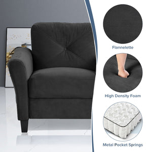 English Elm Couch Luxurious Black Velvet Sectional Set 1+2+3 - Modern Comfort For Stylish Living Spaces! W2121S00011