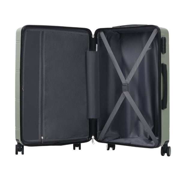 English Elm 6 Piece Hardshell Abs Travel Set with Spinner Wheels Combination Lock and Toiletry Bag Light Green N732P391465Y