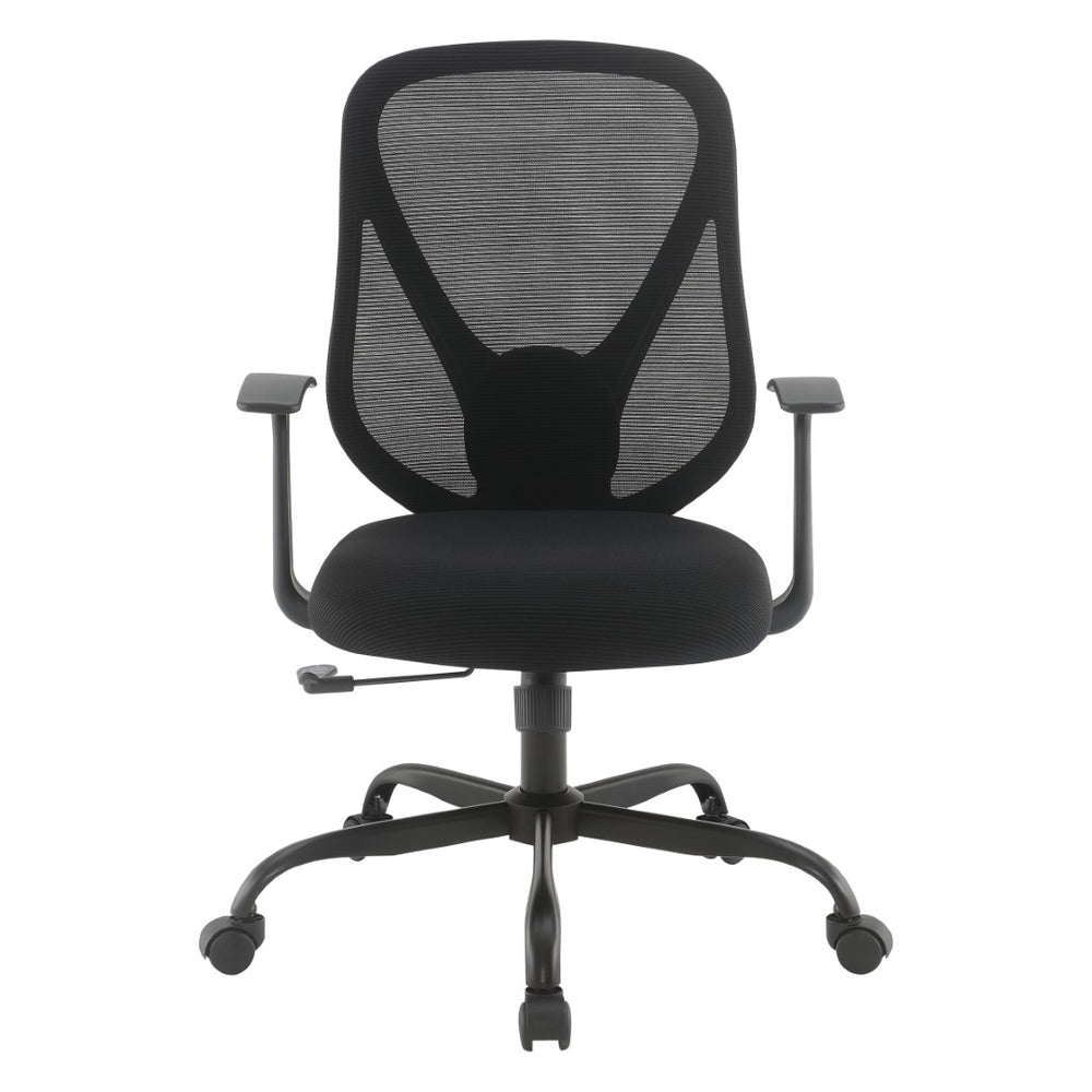 OSP Home Furnishings Ventilated Mesh Back Ergonomic Office Chair with Lumbar Support and Cushioned Fabric Seat EM14623-3