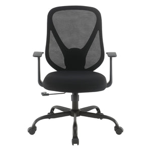 OSP Home Furnishings Ventilated Mesh Back Ergonomic Office Chair with Lumbar Support and Cushioned Fabric Seat EM14623-3