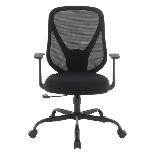 OSP Home Furnishings Ventilated Mesh Back Ergonomic Office Chair with Lumbar Support and Cushioned Fabric Seat EM14623-3