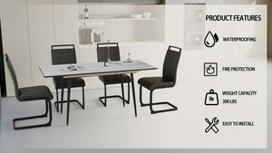 English Elm 47"-63" Expandable Dining Table Set For 2-6 With Modern C-Shaped Chairs, Perfect For Small Spaces! W2189S00198