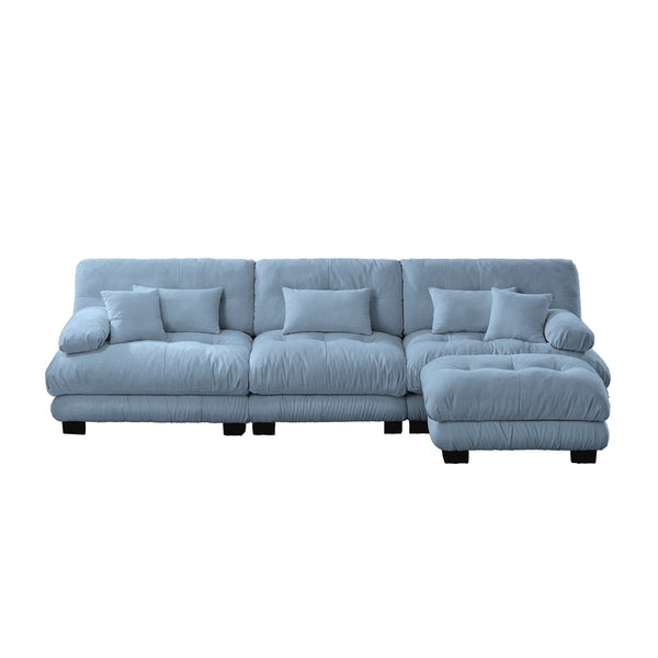 English Elm Luxury Modular Sectional Sofa Couch - Oversized Chenille L-Shaped Cloud Sofa For Ultimate Comfort W714S01083