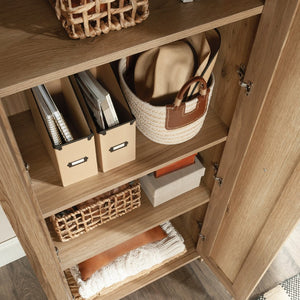 English Elm Storage Cabinet - Versatile Brown Wood Unit For Kitchen, Laundry & Living Areas With Adjustable Shelves B356P367807-GIGA