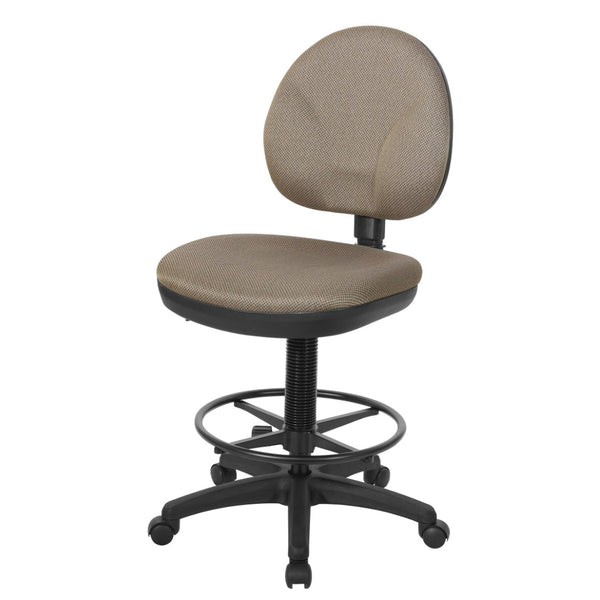 OSP Home Furnishings Sculptured Ergonomic Drafting Chair with Lumbar Support Padded Seat and Footring DC550-294