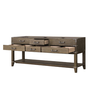 English Elm Grey Oak Double Bath Vanity - 80" W Contemporary Design With Soft-Close Drawers & Storage Solutions B2731P260341