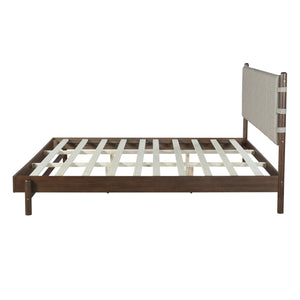 English Elm Christopher Knight Home® - Modern King Bed Frame Set with Two Nightstands, Sleek Wood Platform Bed with Headboard & Storage Drawers Light Gray,Walnut N770S498D97D98D