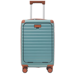 English Elm Luggage 5 Piece Abs Hardshell Travel Set with Usb Port Spinner Wheels and Tsa Lock Antique Blue Green N732P265290M