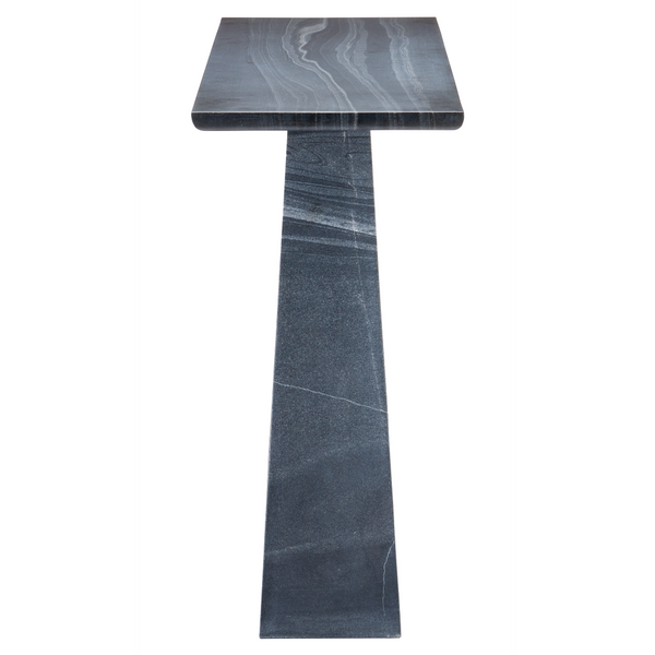 Demi Black Console Table – Elegant Bheslana Marble Accent with Unique Veining & Modern Design