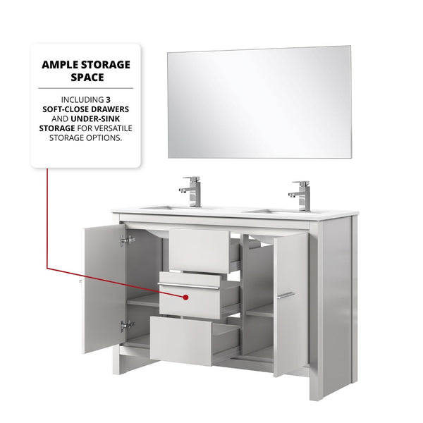 English Elm White Double Bath Vanity Set With Cultured Marble Top, Chrome Faucet & 43" Mirror For Elegant Bathrooms B2731S01717-GIGA