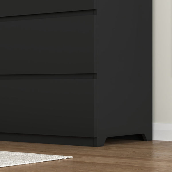 English Elm 9 Drawer Matte Black Dresser Push Open Handleless Design Wide Bedroom Storage Chest W409P334005
