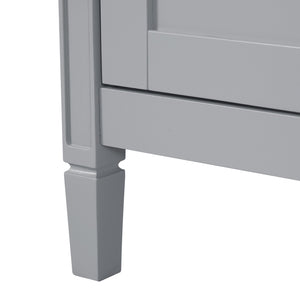 English Elm 20" Gray Bathroom Vanity with Ceramic Sink, Soft-Close Door, U-Shaped Adjustable Shelf & Door Storage Rack for Small Spaces N729P299364E