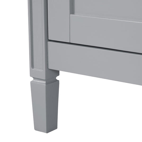 English Elm 20" Gray Bathroom Vanity with Ceramic Sink, Soft-Close Door, U-Shaped Adjustable Shelf & Door Storage Rack for Small Spaces N729P299364E
