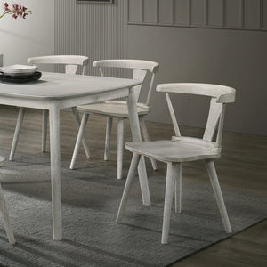 English Elm 2-piece Solid Wood Farmhouse Dining Chair Set with Weathered Rustic Finish W2537P214545