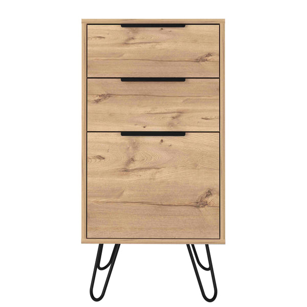 English Elm Augusta Mid-Century Light Oak Dresser with Hairpin Legs, 3 Drawers, Spacious Top for Decor and Storage Beige 31.1 L x 19.3 W x 7.5 H B20091822