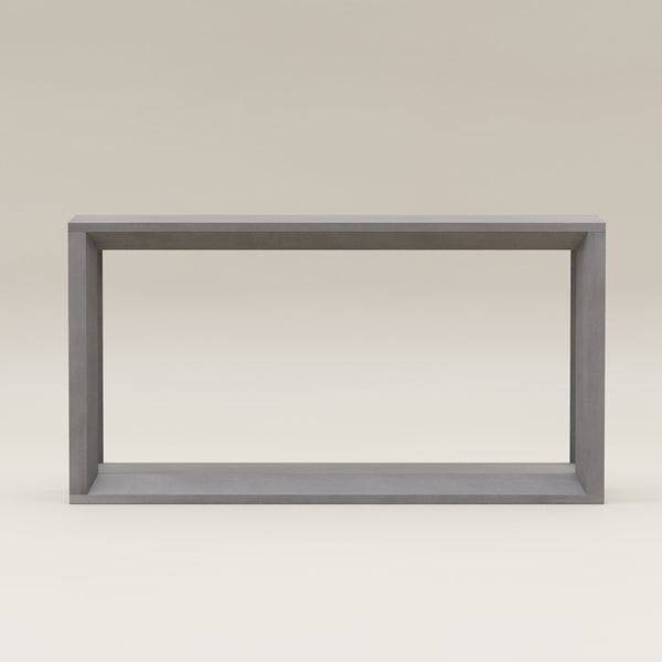 English Elm 60" Solid Wood Veneer Console Table Distressed Finish Four Pillar Base Entryway Living Room Grey W1435P337645
