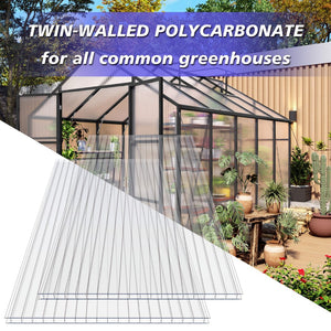 English Elm 6 Twin Wall Polycarbonate Greenhouse Panels Uv Blocking Thermal Insulated Roofing W3213P458686