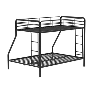 English Elm Metal Twin Over Full Bunk Bed Steel Frame with Guardrails for Kids or Guest Rooms Black B016P469262