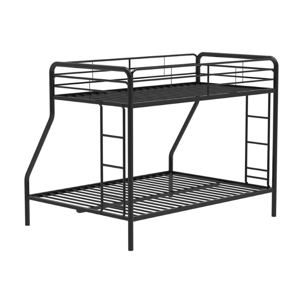 English Elm Metal Twin Over Full Bunk Bed Steel Frame with Guardrails for Kids or Guest Rooms Black B016P469262