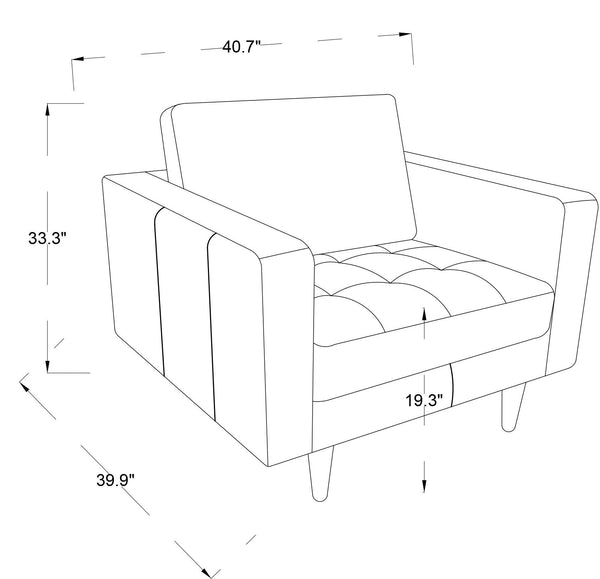 English Elm Ashcroft Furniture - Catherine Mid-Century Modern Tan Genuine Leather Lounge Chair with Walnut Legs, Solid Wood Frame, Cozy Support (40"x40") B183P231828