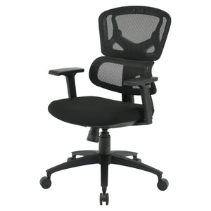 OSP Home Furnishings Mesh Back Ergonomic Manager Chair with Lumbar Support Padded Seat and Adjustable Arms EM98958-3