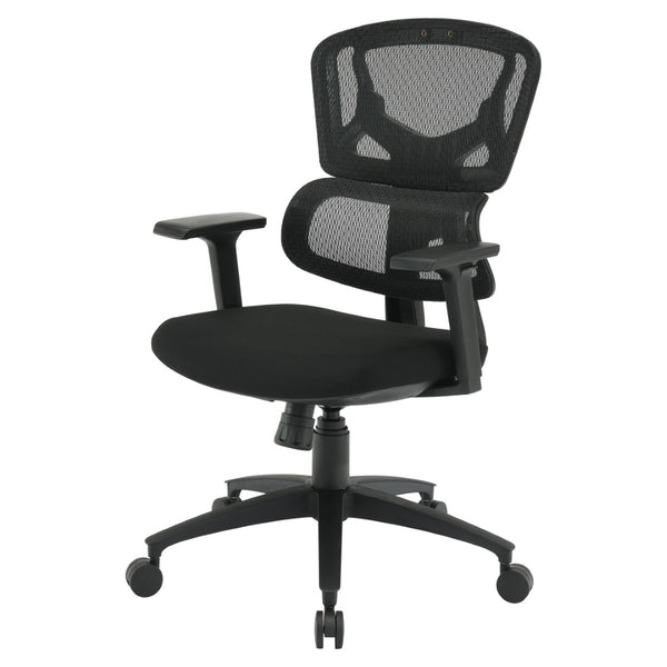 OSP Home Furnishings Mesh Back Ergonomic Manager Chair with Lumbar Support Padded Seat and Adjustable Arms EM98958-3