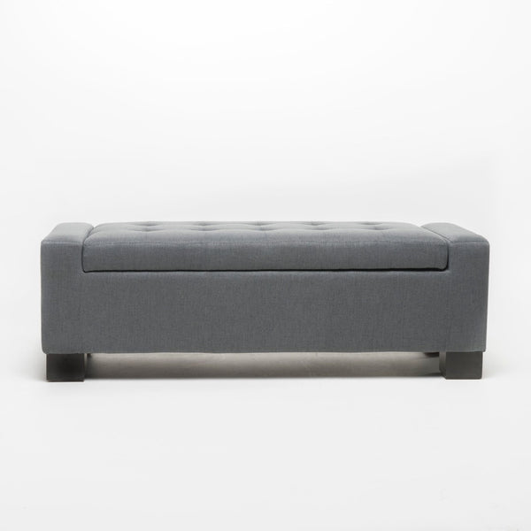 English Elm Guernsey Storage Ottoman Bench with Hinged Lid for Living Room or Bedroom N767P382228C