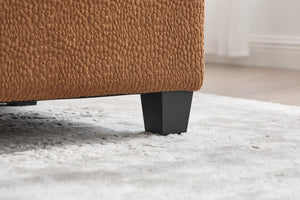 English Elm UNITED Modular 6-Seat Sectional Sofa with Removable Ottoman, Storage Compartments, Convertible Comfort Orange W1568S00246