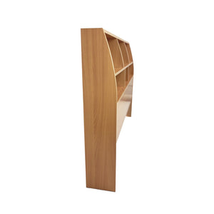English Elm Bookcase Headboard Full Size Freestanding with Five Storage Cubbies in Warm Beech B107P428570