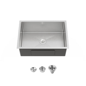 English Elm Stainless Steel Undermount Kitchen Sink Handmade 304 Grade Nano Gray Brushed Finish T3177P286043