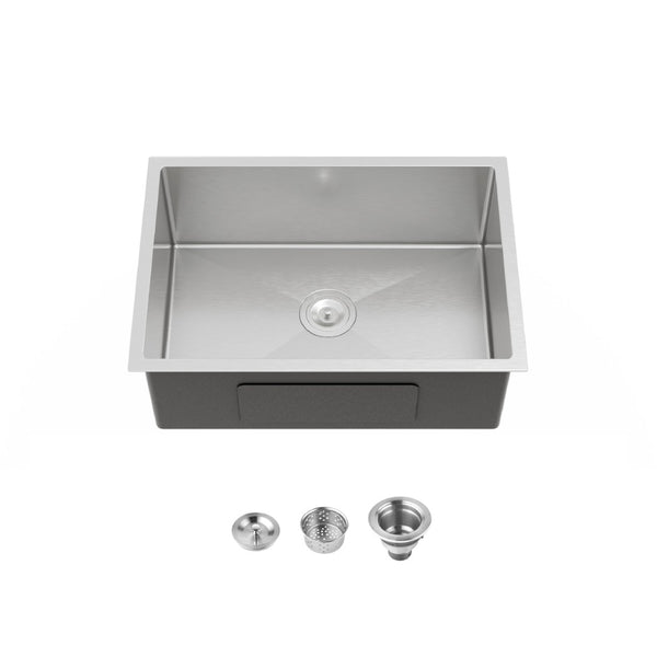 English Elm Stainless Steel Undermount Kitchen Sink Handmade 304 Grade Nano Gray Brushed Finish T3177P286043